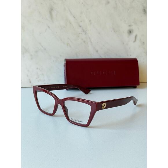 NEW Gucci GG1715O Burgundy Cat Eye Eyeglasses Frames - Picture 2 of 7